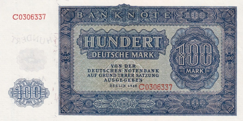 Germany - Democratic Republic, 100 Mark, 1948, UNC, p15a

Estimate: USD 25-50