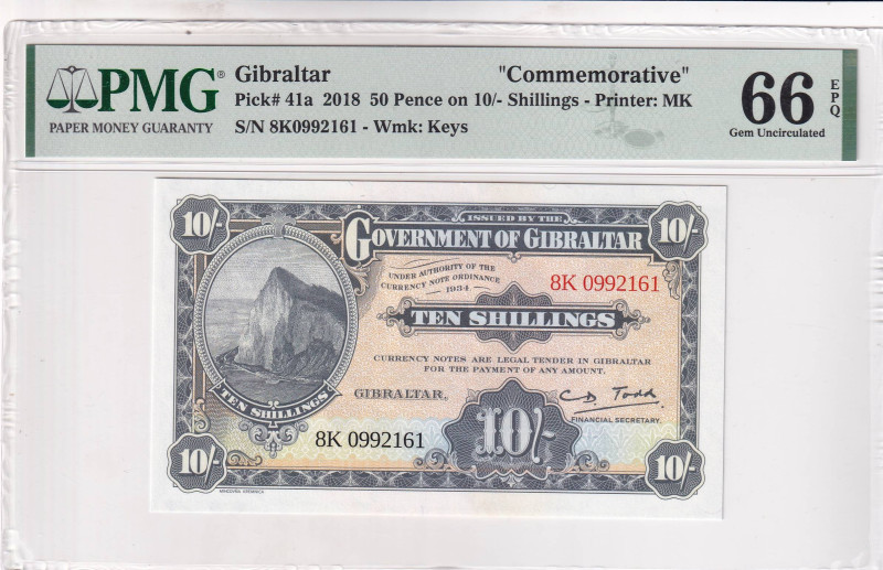 Gibraltar, 10 Shillings, 2018, UNC, p41a

PMG 66 EPQ

Estimate: USD 25-50