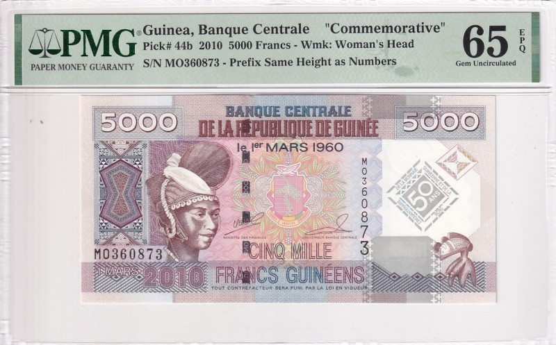 Guinea, 5.000 Francs, 2010, UNC, p44b

PMG 65 EPQ, Commemorative banknote

E...