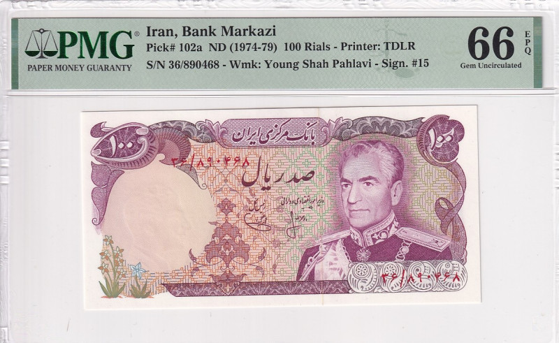 Iran, 100 Rials, 1974/1979, UNC, p102a

PMG 66 EPQ

Estimate: USD 30-60