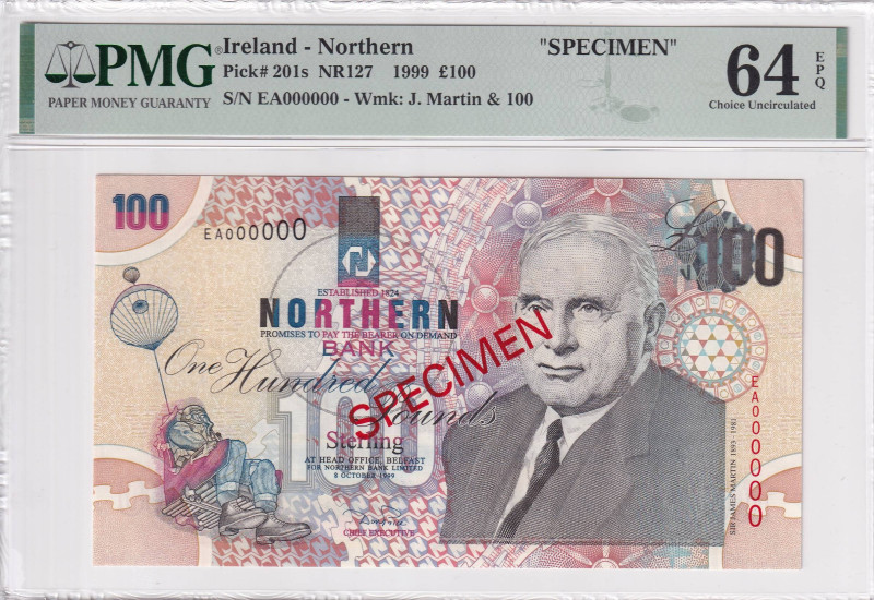 Ireland, 100 Pounds, 1999, UNC, p201s, SPECIMEN

PMG 64 EPQ

Estimate: USD 6...