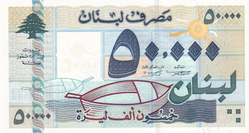 Lebanon, 50.000 Livres, 2001, UNC, p82

Estimate: USD 20-40