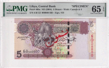 Libya, 5 Dinars, 2004, UNC, p69bs, SPECIMEN

PMG 65 EPQ

Estimate: USD 200-400