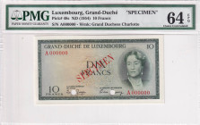 Luxembourg, 10 Francs, 1954, UNC, p48s, SPECIMEN

PMG 64 EPQ

Estimate: USD 200-400