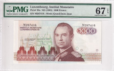 Luxembourg, 1.000 Francs, 1985, UNC, p59a

PMG 67 EPQ, High condition 

Estimate: USD 150-300