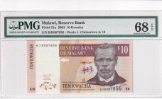 Malawi, 10 Kwacha, 2004, UNC, p51a

PMG 68 EPQ, High Condition 

Estimate: USD 50-100
