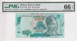 Malawi, 50 Kwacha, 2015, UNC, p64b

PMG 66 EPQ

Estimate: USD 25-50