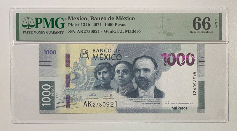 Mexico, 1.000 Pesos, 2021, UNC, p134b

PMG 66 EPQ

Estimate: USD 100-200