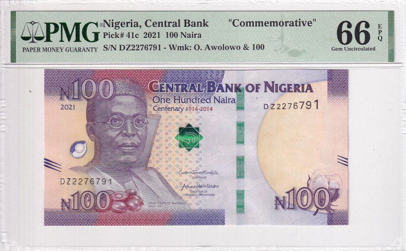 Nigeria, 100 Naira, 2021, UNC, p41c

PMG 66 EPQ, Commemorative banknote

Est...