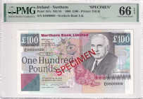 Northern Ireland, 100 Pounds, 1990, UNC, p197s, SPECIMEN

PMG 66 EPQ

Estimate: USD 500-1000