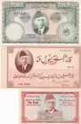 Pakistan, 1-5-100 Rupees, 1957/1965, 1-5-100 Rupees, p18; p20, (Total 3 banknotes)

1 Rupees Anma Fonu, UNC; 5 Rupees, UNC; 100 Rupees, VF, Staple h...