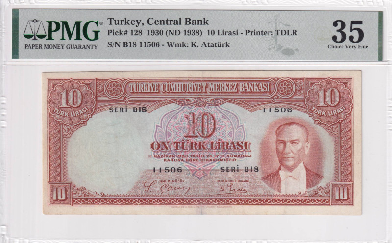 Turkey, 10 Lira, 1938, VF, p128, 2.Emission

PMG 35

Estimate: USD 350-700