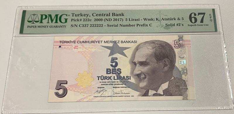 Turkey, 5 Lira, 2009, UNC, p222c, 9.Emission

PMG 67 EPQ, High condition , SOL...