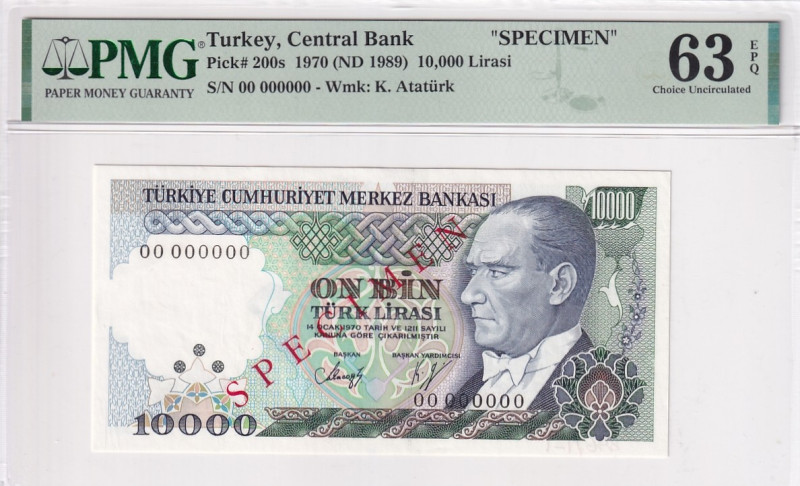 Turkey, 10.000 Lira, 1989, UNC, p200s, 7.Emission

PMG 63, SPECIMEN

Estimat...