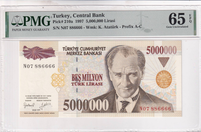 Turkey, 5.000.000 Lira, 1997, UNC, p210b, 7.Emission

PMG 65 EPQ

Estimate: ...