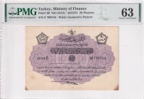 Turkey, Ottoman Empire, 20 Piastres, 1916, UNC, p80, Talat / Hüseyin Cahid

V. Mehmed Reşad Period, AH: 22 December 1331, sign: Talat / Hüseyin Cahi...