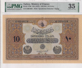 Turkey, Ottoman Empire, 10 Livres, 1918, VF, p110d, Cavid / Hüseyin Cahid

VI. Mehmed Vahdeddin period, AH: 28 March 1334, sign: Cavid/ Hüseyin Cahi...