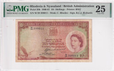 Rhodesia & Nyasaland, 10 Shillings, 1960/1961, VF, p20b

PMG 25

Estimate: USD 250-500