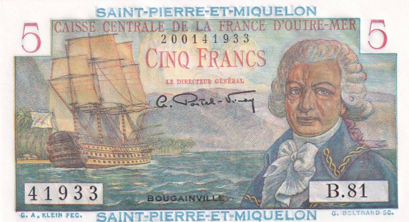 Saint Pierre & Miquelon, 5 Francs, 1950/1960, UNC, p22

Estimate: USD 50-100