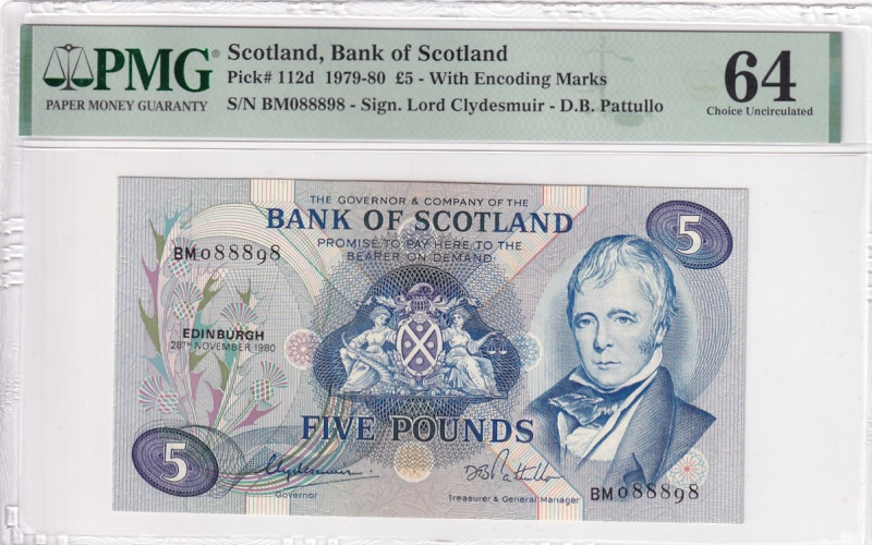 Scotland, 5 Pounds, 1979/1980, UNC, p112d

PMG 64

Estimate: USD 200-400