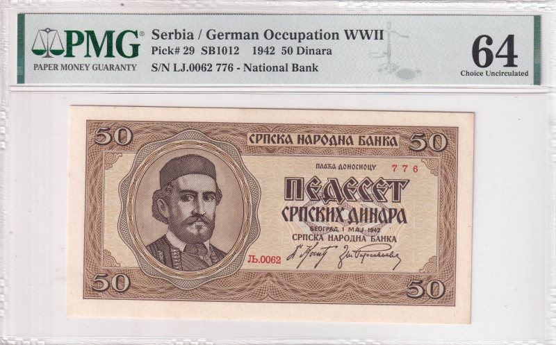 Serbia, 50 Dinara, 1942, UNC, p29

PMG 64

Estimate: USD 30-60