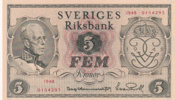 Sweden, 5 Kroner, 1948, UNC, p41

Commemorative banknote, Corner fold

Estimate: USD 30-60