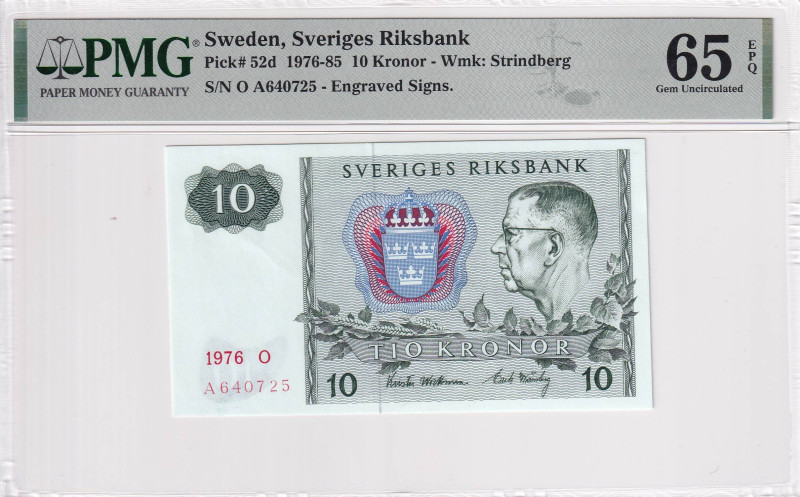 Sweden, 10 Kronor, 1976/1985, UNC, p52d

PMG 65 EPQ

Estimate: USD 30-60