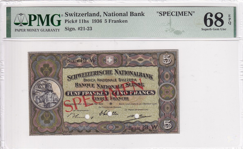 Switzerland, 5 Franken, 1936, UNC, p11hs

PMG 68 EPQ

Estimate: USD 100-200