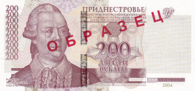 Transnistria, 200 Rublei, 2004, UNC, p40s, SPECIMEN

Estimate: USD 50-100
