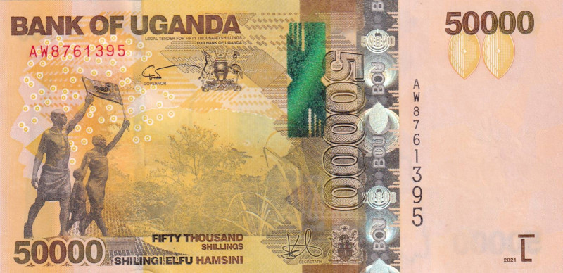 Uganda, 50.000 Shillings, 2021, UNC, p54

Estimate: USD 20-40