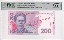 Ukraine, 200 Hryven, 2007, UNC, p123as, SPECIMEN

PMG 67 EPQ, High condition 

Estimate: USD 100-200