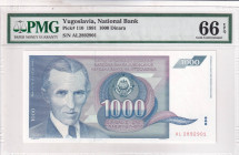 Yugoslavia, 1.000 Dinara, 1991, UNC, p110

PMG 66 EPQ

Estimate: USD 25-50