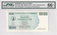 Zimbabwe, 100.000 Dollars, 2006, UNC, p48b

PMG 66 EPQ

Estimate: USD 25-50