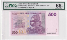 Zimbabwe, 500 Dollars, 2007, UNC, p70

PMG 66 EPQ

Estimate: USD 25-50