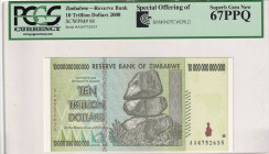 Zimbabwe, 10 Trillion dollars, 2008, UNC, p88

PCGS 67 PPQ, High Condition

Estimate: USD 20-40