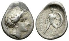 Locris, Locris Opuntii Hemidrachm or Triobol circa 340 BC