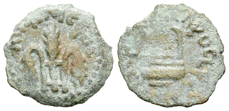 Judaea, Pontius Pilate, 26-36 Jerusalem Prutah circa 26-36, Æ 16.00 mm., 1.53 g....