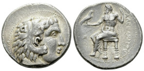 The Ptolemies, Ptolemy I as satrap, 323-305 Alexandria Tetradrachm, Barbarous imitation of issue in the name and types of Alexander III of Macedon cir...