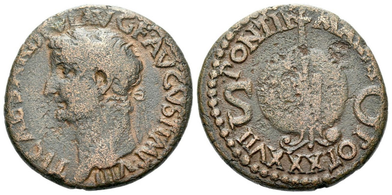 Tiberius, 14-37 As Rome circa 14-37, Æ 26.00 mm., 9.86 g.

Brown tone and VF