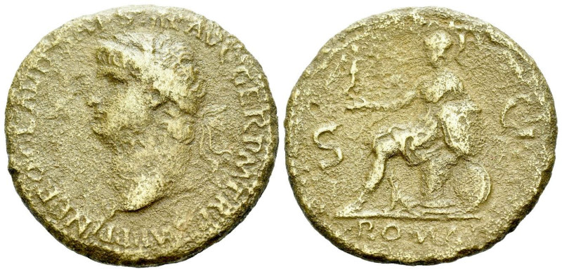 Nero, 54-68 Sestertius Rome circa 54-68, Æ 33.00 mm., 20.01 g.

About VF