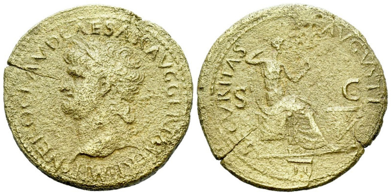 Nero, 54-68 Dupondius Lugdunum circa 54-68, Æ 30.00 mm., 12.55 g.

About VF