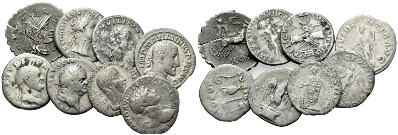 Domitian, 81-96 Large lot of 8 denari II-III century, AR , 20.62 g.

VF