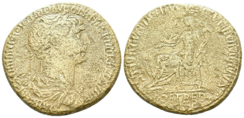Trajan, 98-117 Sestertius Rome circa 98-117, Æ 32.00 mm., 20.49 g.

About VF
