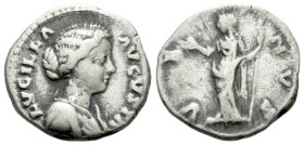 Lucilla, daughter of M. Aurelius and wife of Lucius Verus Denarius Rome circa 161-169