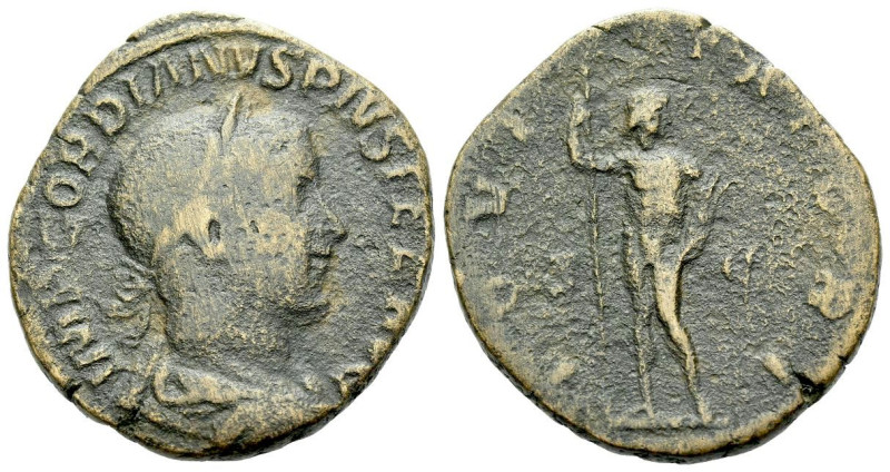 Gordian III, 238-244 Sestertius Rome circa 238-244, Æ 30.00 mm., 13.57 g.

Abo...