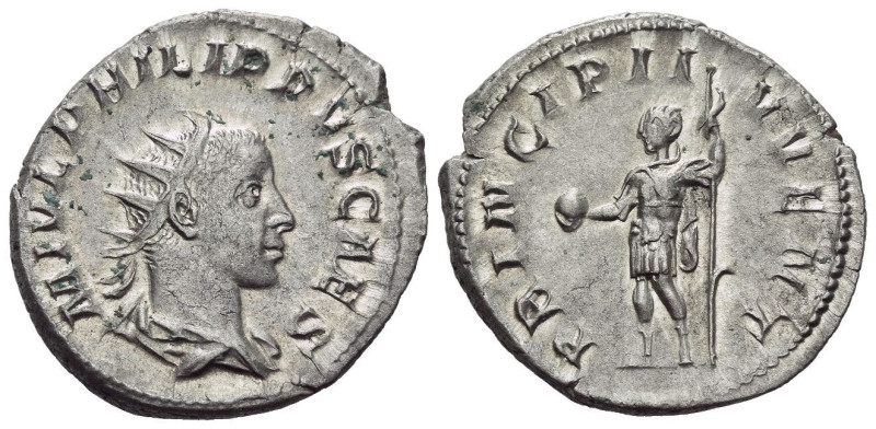 Philip II caesar, 244-247 Antoninianus Rome circa 244-247, AR 22.00 mm., 3.96 g....