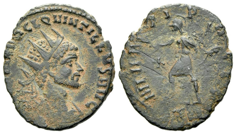 Quintillus, 270 AE3 circa 270, Æ 21.00 mm., 2.38 g.

Struck from rusty dies, o...