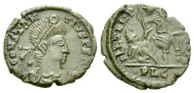 Constantius II, 337-361 AE3, Barbaric imitation Lugdunum circa 337-361