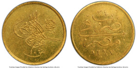 Ottoman Empire. Abdul Hamid II gold 10 Qirsh AH 1293 Year 34 (1908) MS64 PCGS, Misr mint, KM282. HID09801242017 © 2023 Heritage Auctions | All Rights ...