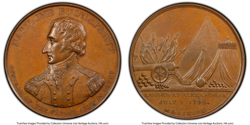 Napoleon copper Specimen "Landed at Alexandria" Medal 1799 MS63 PCGS, Julius-620...